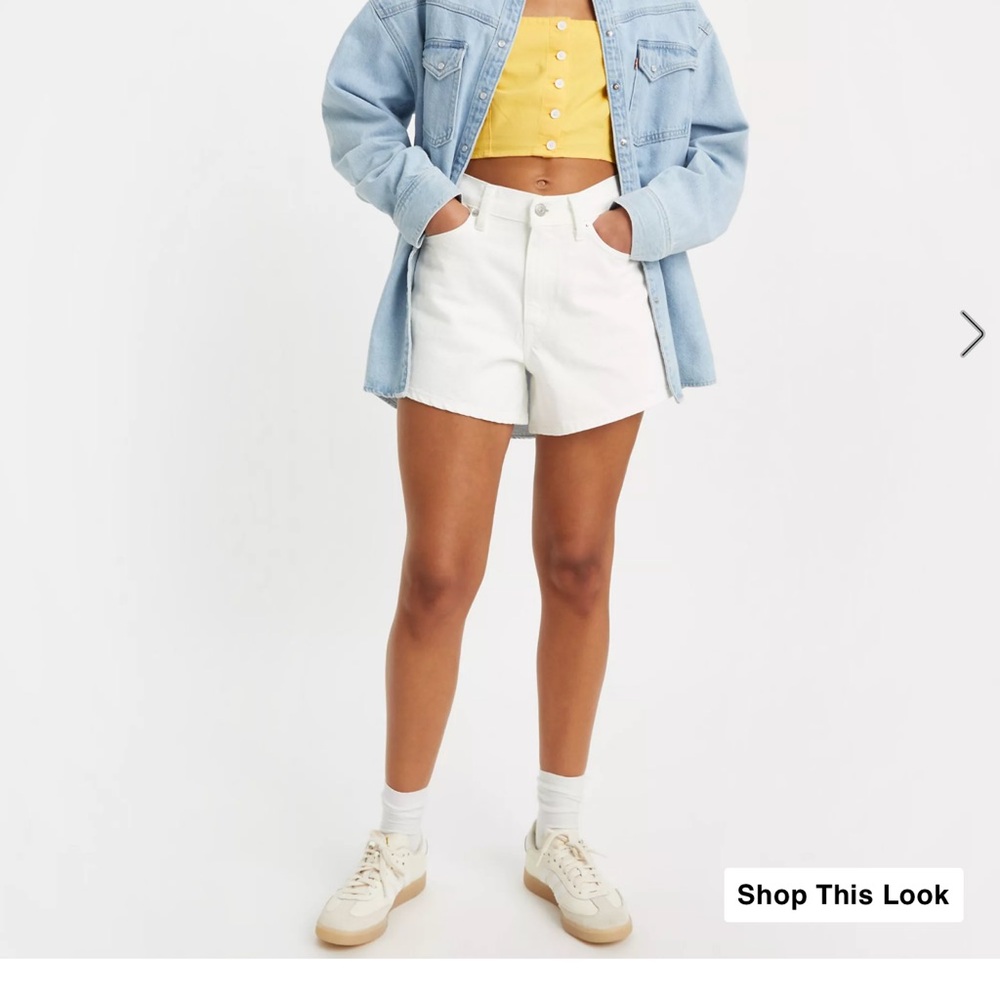 Levi's White High-Rise Denim Shorts for Women
